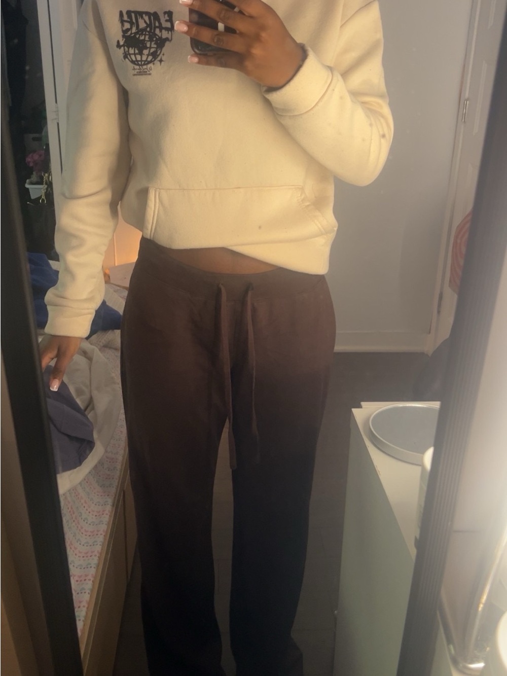 SHEIN Brown Drawstring Track Pants